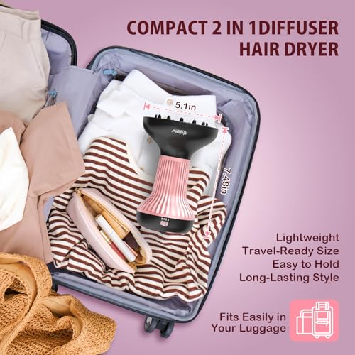 WUFAYHD 2-in-1 Ionic Hair Dryer & Diffuser for Curly Hair