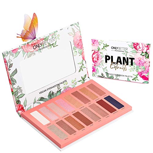 Vegan Eyeshadow Palette, 16 Shades Matte Shimmer with Mirror