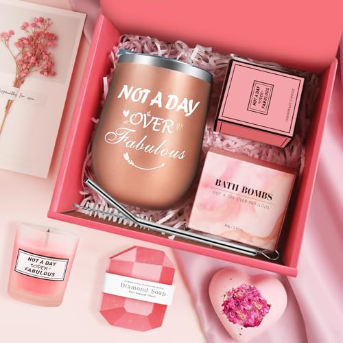 Valentines Day Gifts for Her, Relaxing Spa Gift Basket Set with Tumbler, Unique Gift Ideas for Mom Sister Wife Girlfriend, Mother's Day Gift for Her
