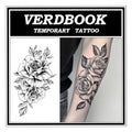 Waterproof Temporary Tattoos - 2 Sheet Kit with Floral Design