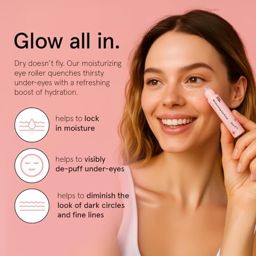 grace & stella Under Eye Brightener with Rose Quartz Rollerball - Hyaluronic Acid, Centella Asiatica & Caffeine Under Eye Serum for Dark Circles & Puffiness - Gifts for Women, Vegan (15ml / 0.51floz)