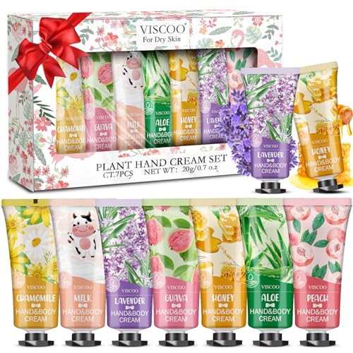 VISCOO 7 Pack Hand Cream Gift Set for Women, Travel Size