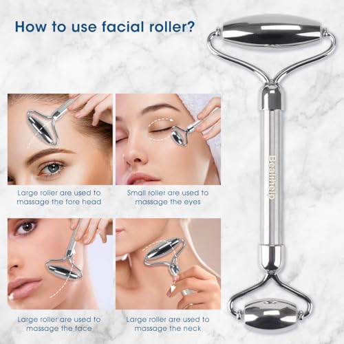 Stainless Steel Face Roller and Gua Sha Set