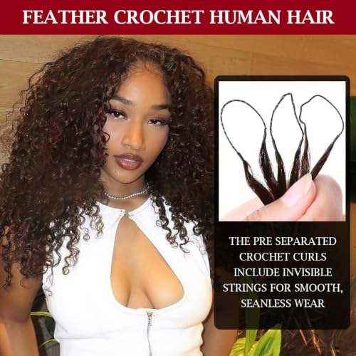 Miracle Invisible Knots Feather Crochet Hair 14" 55g Human Hair
