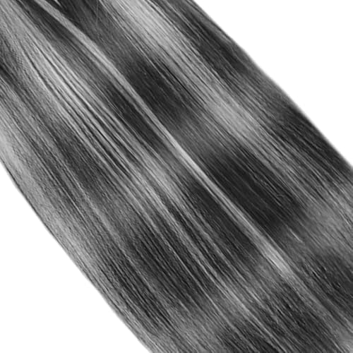 Fridnae Grey P1BGrey Straight Human Hair Bundles 3-Pack 30 32 34 Inch Ombre Silver & Black