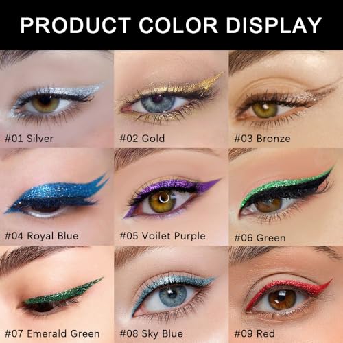 Red Metallic Glitter Liquid Eyeliner Pen – Waterproof