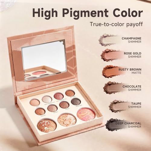 Portable Eyeshadow Palette - High Pigment Matte & Shimmer