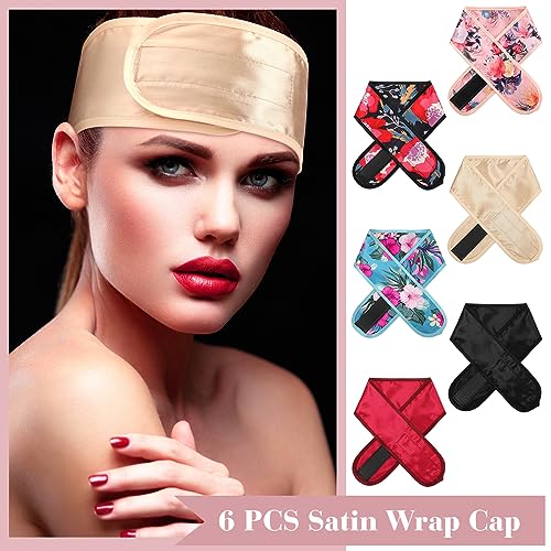 Eurzom 6-Pack Satin Hair Wraps Adjustable Sleep Scarf