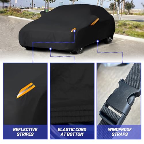 MORNYRAY Waterproof Car Cover All Weather Snowproof UV Protection Windproof Outdoor Full SUV Car Cover, Universal Fit for SUV (Fit SUV Length Up to 162 inch, Blue)