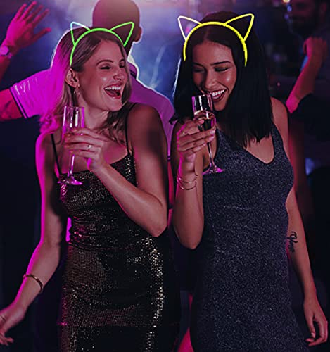 Glow in the Dark Cat Ear Crown for Birthday & Halloween Parties
