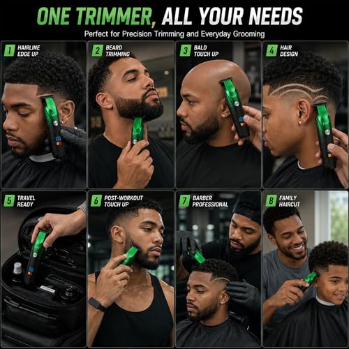 LQT-128 Cordless Beard Trimmer for Men, Rechargeable with LED Display, Grooming Gift Set