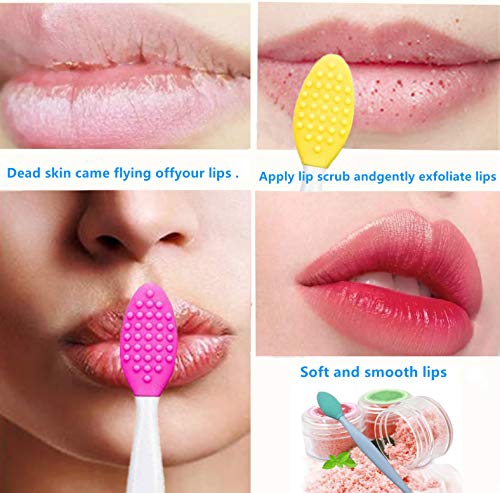 8-Piece Double-Sided Lip Scrub Brush Set for Exfoliation