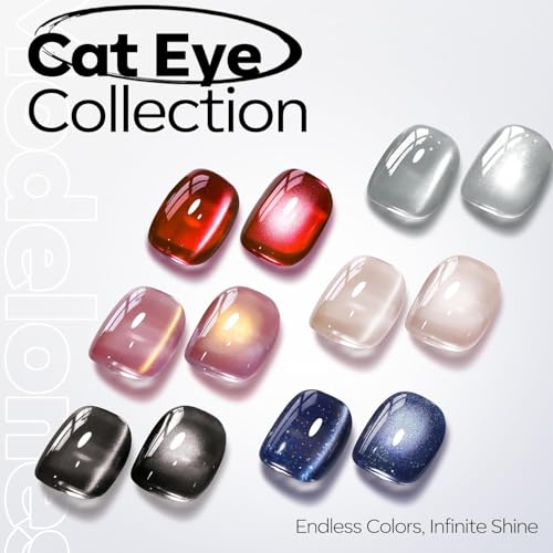 Modelones 9D Silver Cat Eye Gel Nail Polish with Magnet - Holographic 15ml