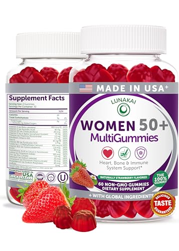Lunakai USA Made 50+ Women's Multivitamin Gummies, 60 Count (Single Bottle)