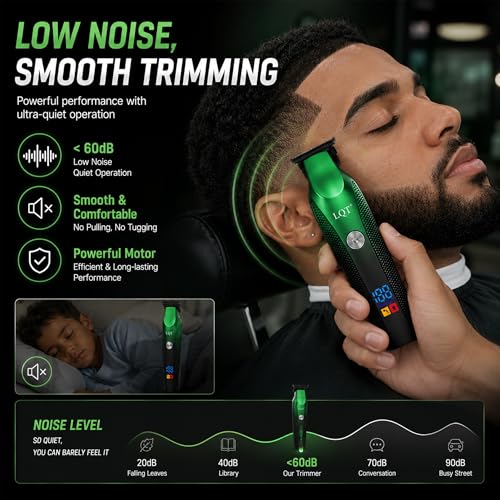 LQT-128 Cordless Beard Trimmer for Men, Rechargeable with LED Display, Grooming Gift Set
