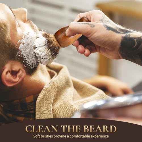 Large Neck Hair Duster Brush, Soft Barber Face Cleaning Hairbrush Nylon Hair Wooden Handle Cutting Kits