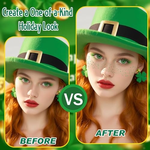 St. Patrick's Day Freckle Face Stickers - 8 Waterproof Designs
