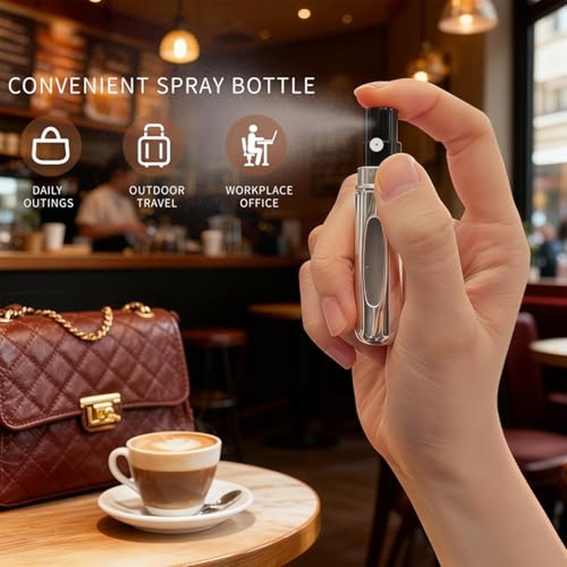 60PCS 5ml Refillable Perfume Atomizer Bottles Bulk, Empty Plastic Mini Travel Size Spray Bottle Set, Fine Mist Fragrance Sprayer for Cruise, Purse Handbag, Travel Accessories Supplies (5 Mixed Colors)