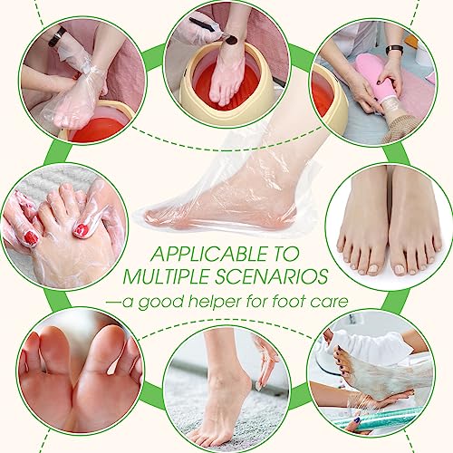 1500 Pcs Disposable Plastic Foot Covers for Paraffin Bath & Pedicure Spa
