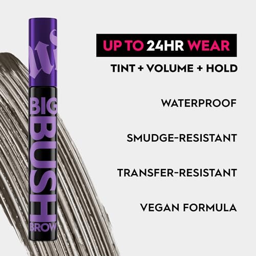 Urban Decay Soft Black Eyebrow Pencil & Tinted Volumizing Brow Gel Bundle - Brow Blade 2-in-1 Microblading Eyebrow Pen + Waterproof Pencil (Blackout), Big Bush Waterproof 24HR Hold Brow Gel (Blackout)
