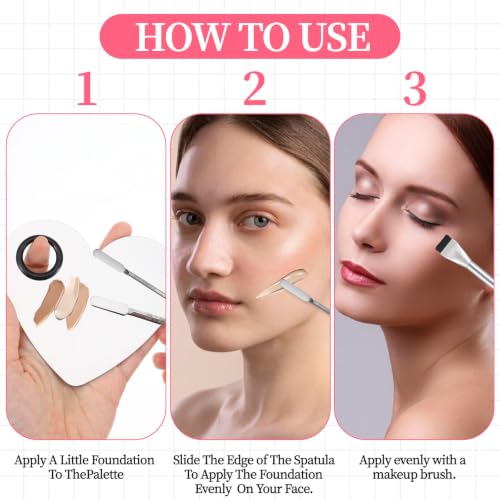Ouligay Makeup Mixing Palette Set with Foundation Brush & Spatula
