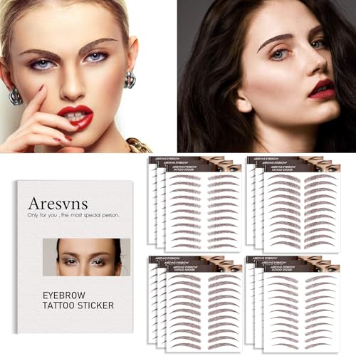 4D Eyebrow Tattoo Stickers 132 Pairs – Reddish Brown