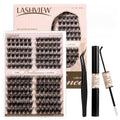 LASHVIEW Lash Extension Kit, False Eyelashes Natural Look Super Thin Band & Soft Lashes with Lash Bond and Seal and Lash Applicator for DIY at Home (56D)