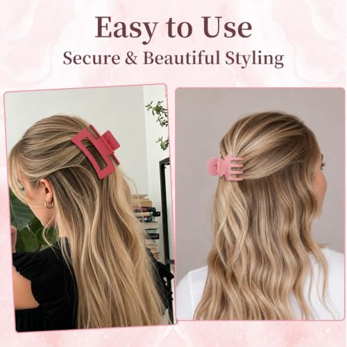 12-Piece Matte Claw Clips Set for Women, Strong Hold Hair Accessories