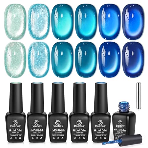 Beetles Liberty Blue Cat Eye Gel Polish Set - 6 Colors