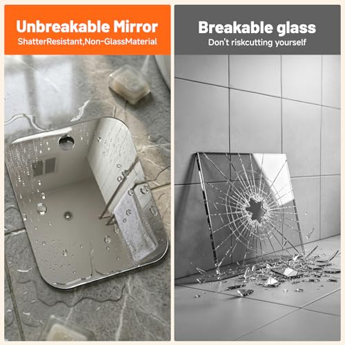 Fogless Shower Mirror 7.25" x 5" Shatterproof Acrylic
