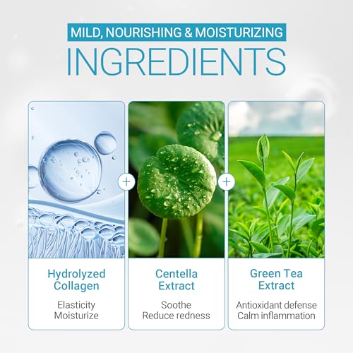 TENZERO Moisture Collagen Toner Pad (70 Count, 160g), 100% Natural Cotton, Hydrating Moisturizing Glowing Face Toner Pads, Gentle Exfoliate & Improve Elasticity, Korean Facial Toner, Dry & Dull Skin