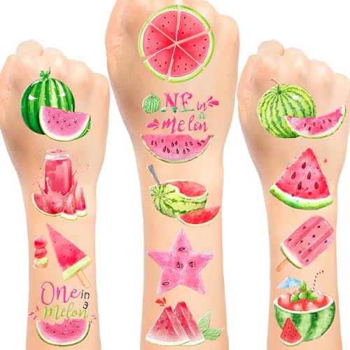 144 Watermelon Temporary Tattoos for Kids Party Favors