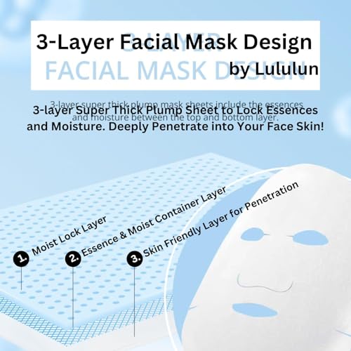 Lululun 7 EA Hydrating Face Mask for Women & Men, Moisturizing Face Masks Skincare with Billberry Leaf & Cranberry Extracts, Daily Face Mask Sheets & Facial Sheet Masks Japanese Skincare, PINK DAILY