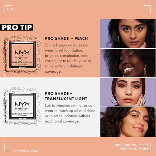 NYX Can't Stop Won't Stop Mattifying Pressed Powder - Light