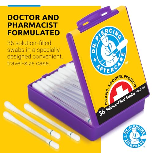 Dr. Piercing Aftercare Saline Swabs with Aloe Vera – 36 Count