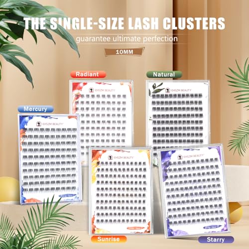 10mm D-Curl Lash Clusters, Fine-Wisp Naked Soft, Thin Flexible Band, Ideal for Sparse Lashes, Daily Makeup, Full-Eye Layering, Radiant Style