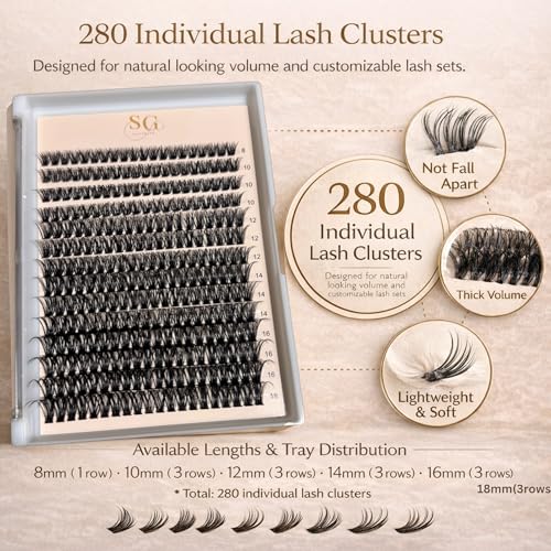 DIY Lash Extension Kit with Bond & Seal – 280 Cluster Lashes