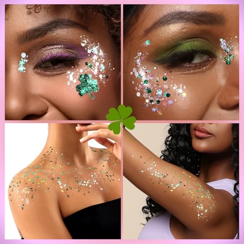 6-Color Body Glitter Gel Set - Face, Hair & Body Makeup