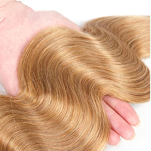 #27 Honey Blonde Body Wave Human Hair Bundle - 28 Inch, 50g
