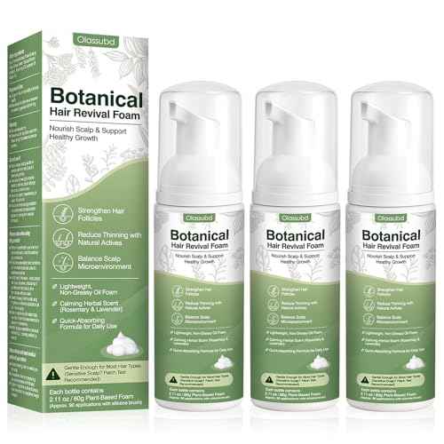 Hair Growth Oil Foam with Rosemary and Castor Oil Vegan Natural Formula for Thinning Hair Organic Plant Based Scalp Treatment Non Greasy Hair Regrowth Support for Men and Women 3 Bottles Each 2.11 oz