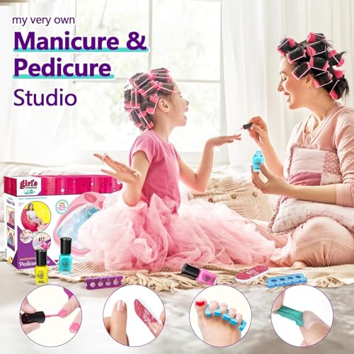Kids Foot Spa Kit with Nail Art Set for Girls Ages 6-12