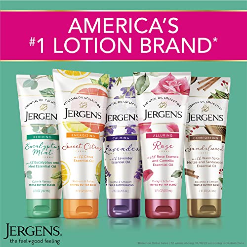Jergens Lavender Body Butter Hand and Body Lotion, Moisturizer for Women, with Essential Oils for Indulgent Moisturization, 7 Oz