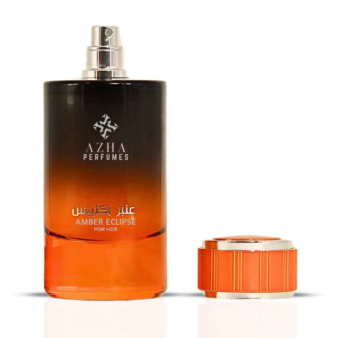 Azha Amber Eclipse For Him Eau De Parfum Spray 100ML(3.4 OZ) Long Lasting Arabian Perfume For Men - Radiant Clash of Citrus, Spice, Floral Oud & Smoky Depth Perfume Men for Timeless Scent Experience