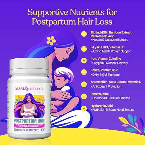 Mama¡¯s Select Postpartum Hair Loss Vitamins ? Reduce Shedding, Restore Thickness, Shine, & Strength ? Supports Hormonal Balance, Cellular Renewal & Scalp Health ? Treatment Is Safe for Breastfeeding