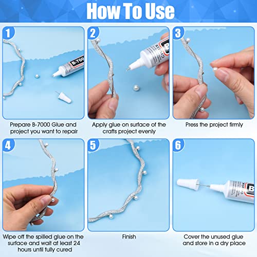 B-7000 Glue for Rhinestones & Jewelry, Clear Adhesive 4x15 ml Cruzix