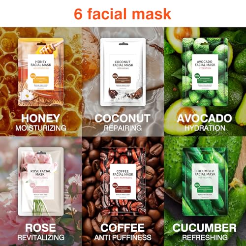 12 Pack Fruit Face Mask for Women,Hydrating Facial Sheet Mask Skincare Set£¬Moisturizing Facial Spa Masks for All Skin Types