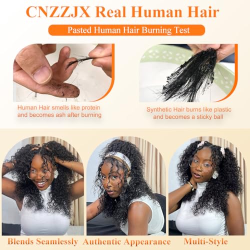 18" Feather Crochet Human Hair 120g Deep Curly Wave