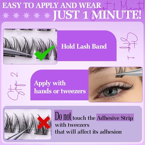 Self Adhesive Eyelash Clusters Natural Self Adhesive Lashes Cluster No Glue Eyelashes Press on Lashes Pre Glued Wispy Cluster Eyelash Extensions 8-16mm 120Pcs by zenotti