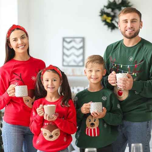 CAVETEE Christmas Headband for Women, Red Knotted Headband with Rhinestone Tree Snowflake Pearl Christmas Decorations for Women