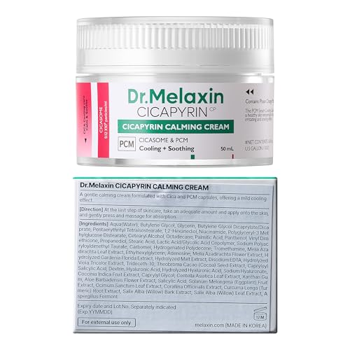 Dr. Melaxin Cicapilin Calming Cream, 1.7 fl oz (50 ml), Cooling Trouble Niacinamide, Aperica Leaf Extract, Moisturizing Cream, Moisture Moisturizing Care, Korean Skin Care, Korean Cosmetics'